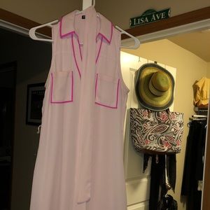 Pink Button Up Express Dress